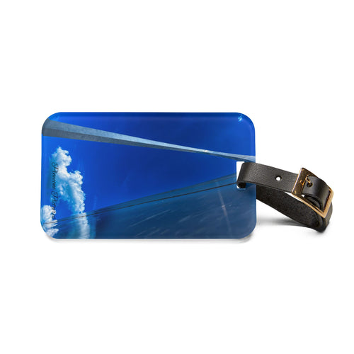 Blue Sky Jet Stream Luggage Tag — Travel ID with Contrail Design